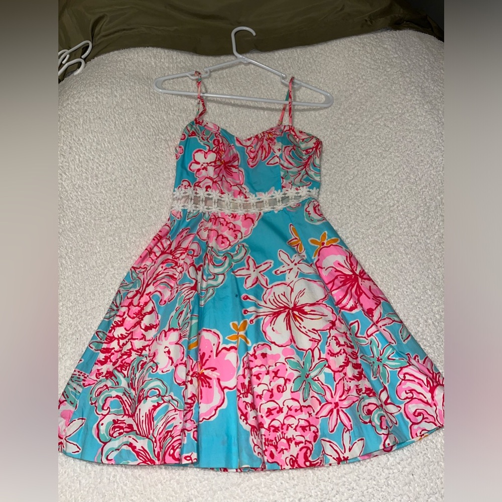 Floral Blue and Pink Dress